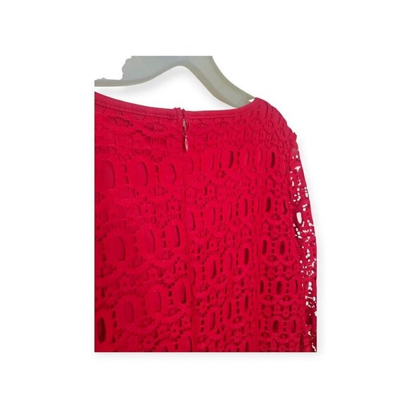 Karin Stevens Red Lace Crochet Dress Size 14 - Picture 8 of 15